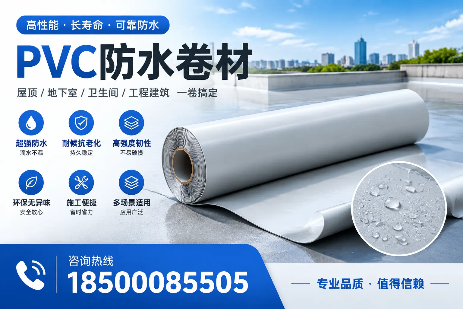 PVC防水卷材的防水效果评测,适合陇南的科学依据